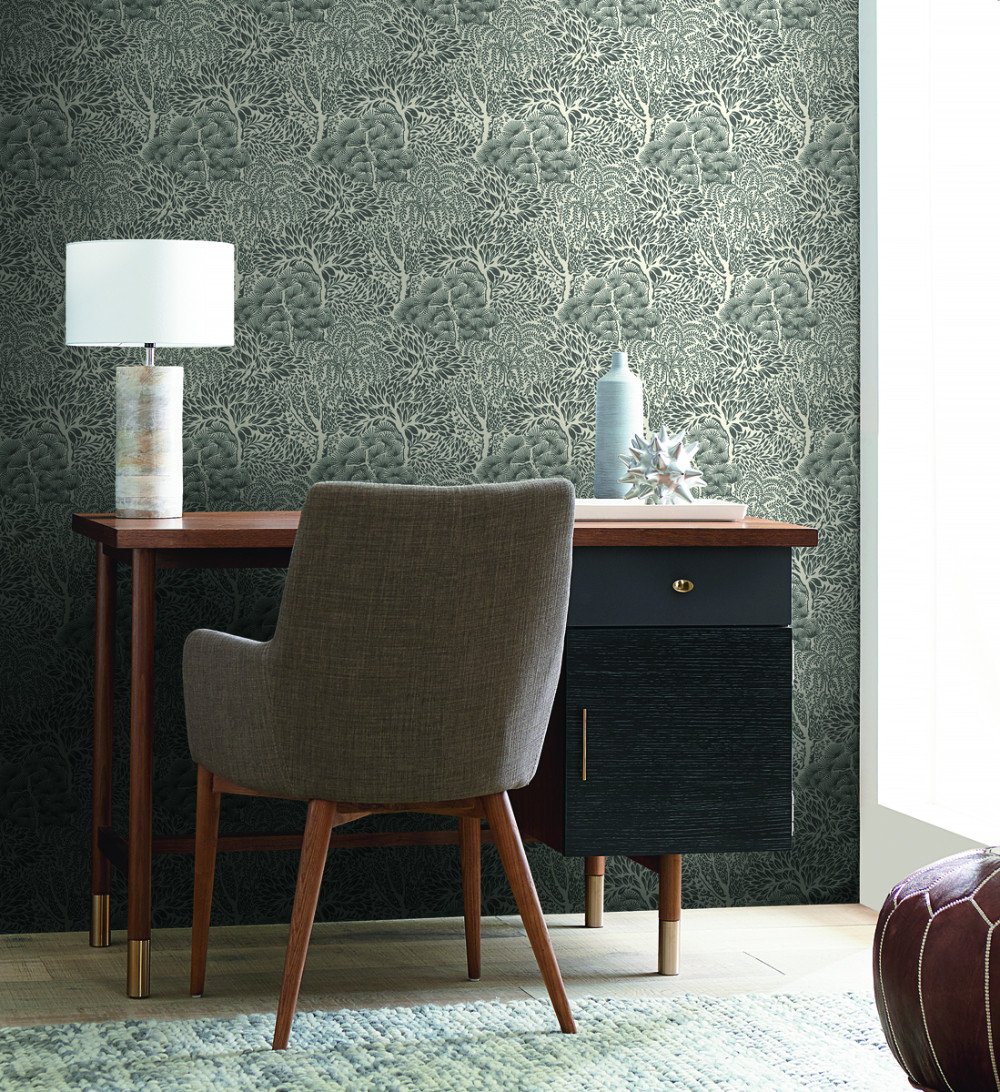 Miyuki Wallpaper In Navy From The Dwell Studio Collection By York