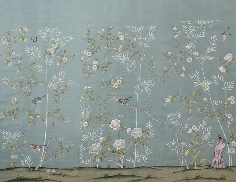 Peonies and Orange Blossoms Chic Chinoiserie Wallpapers 800x617