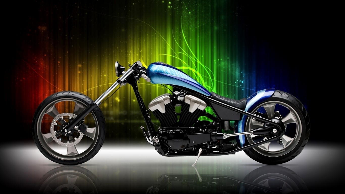 Custom Bike Motorcycle Colorful Desktop Background