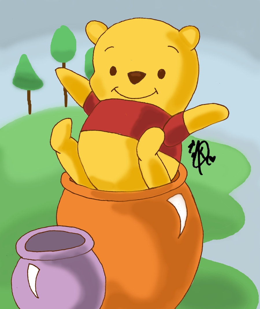 Pooh Bear In A Pot By Poisonouspeach