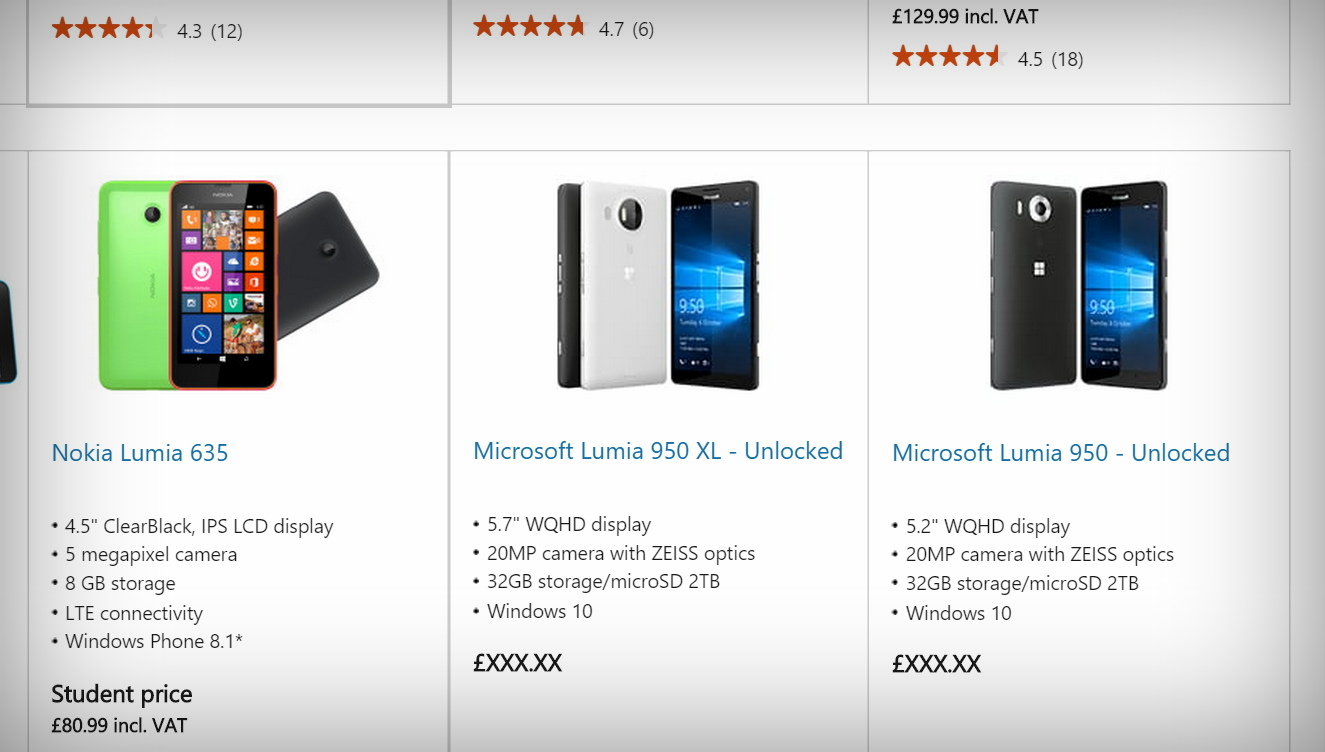 Microsoft Store Online Lists Uping Lumia And Xl Phones By