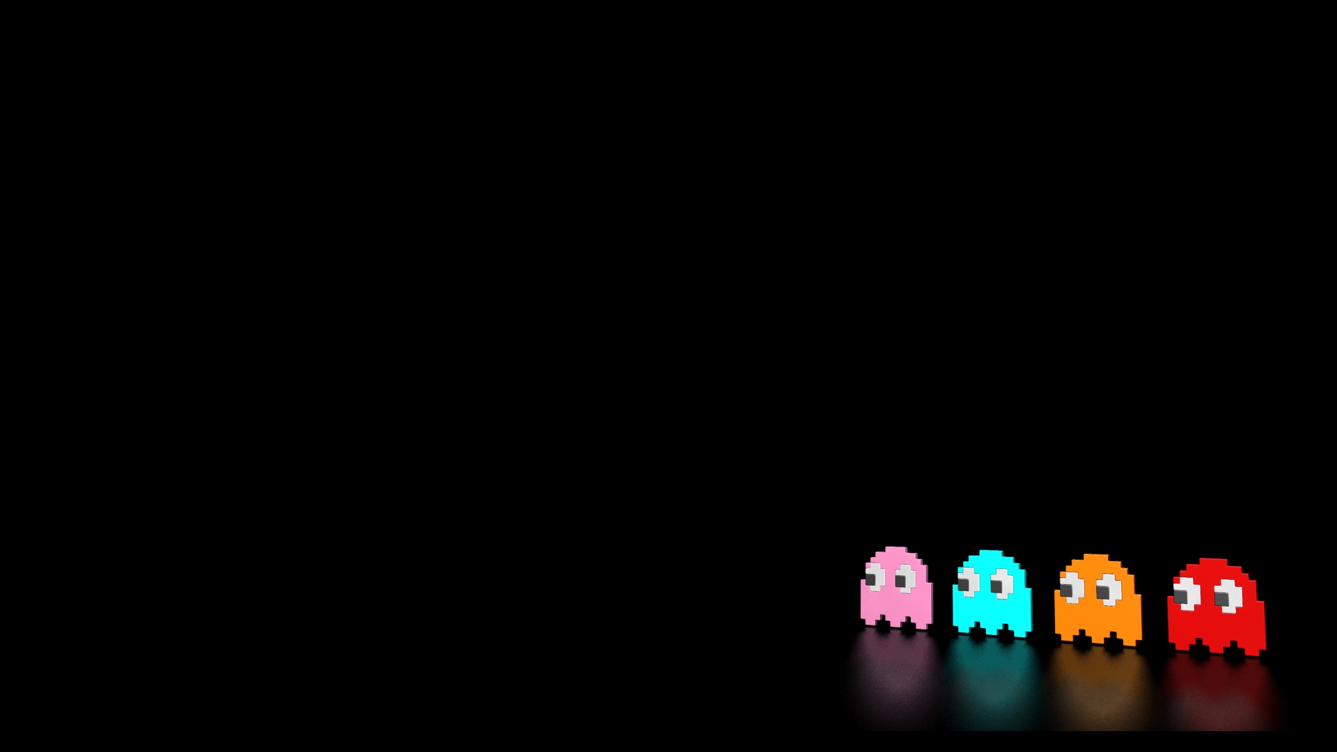 Pacman Ghosts Wallpaper Reflective iPhone