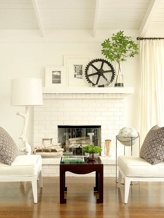  fireplace paint white high temperature White Brick Wallpaper