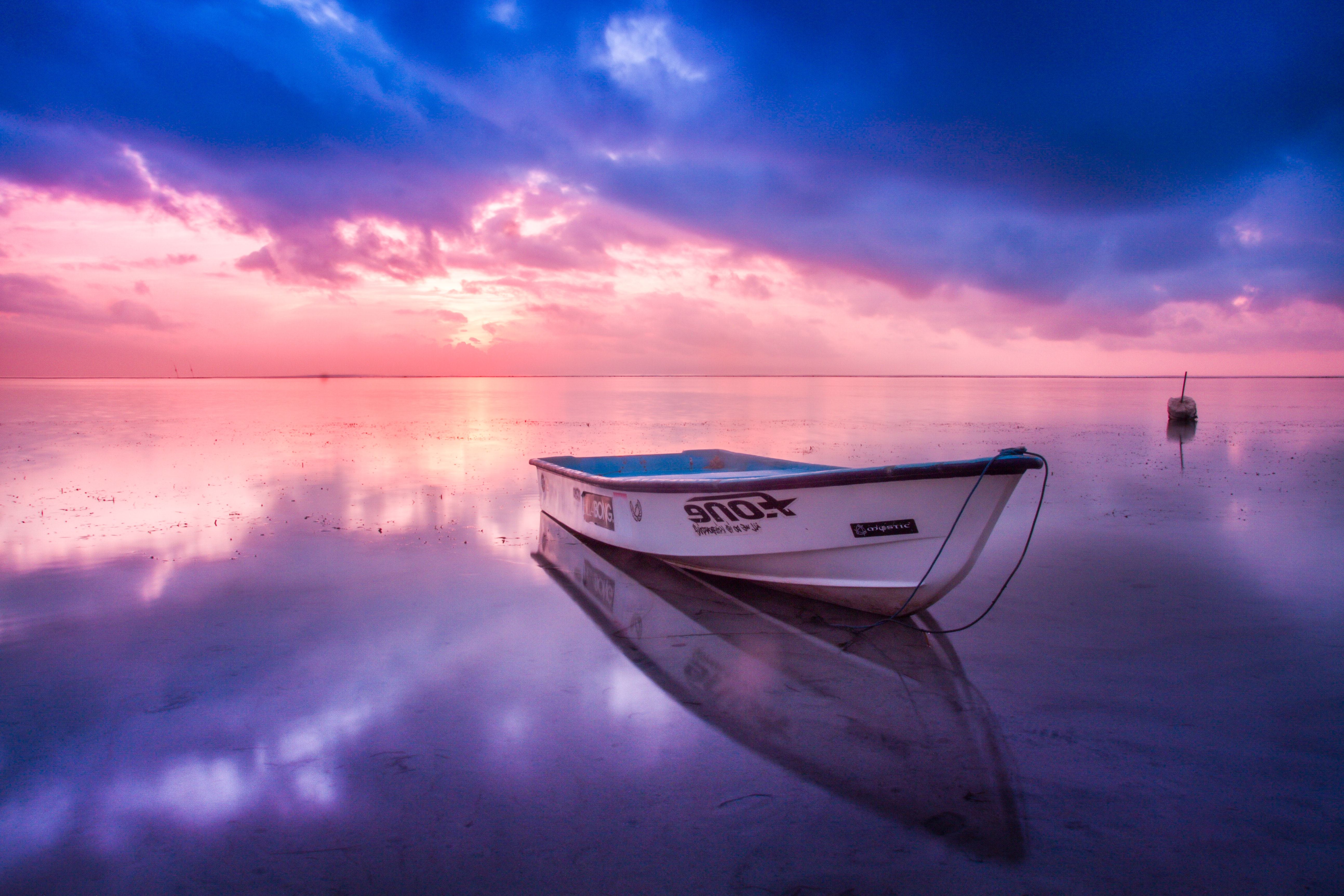 Boat Beach Seashore Reflection Sunset Wallpaper HD Photography 4k Image
