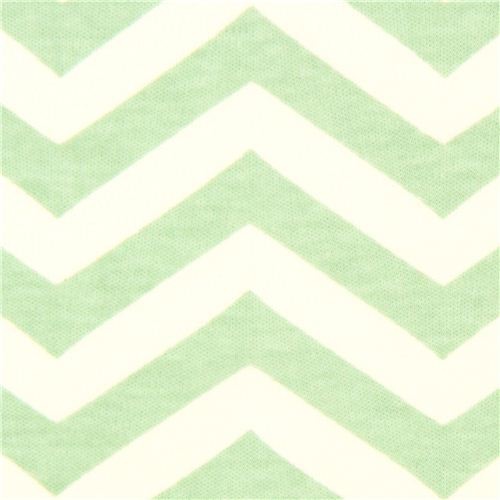 Sea Green Chevron Pattern Organic Knit Fabric Birch Usa