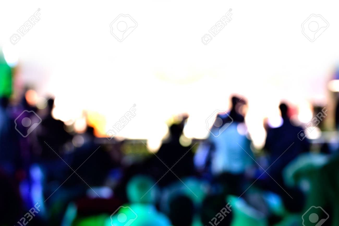 Audience In A Concert Against White Background Stock Photo