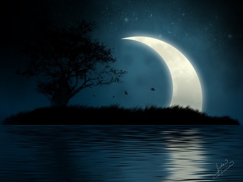 Shimmering Beautiful Moon HD Wallpaper