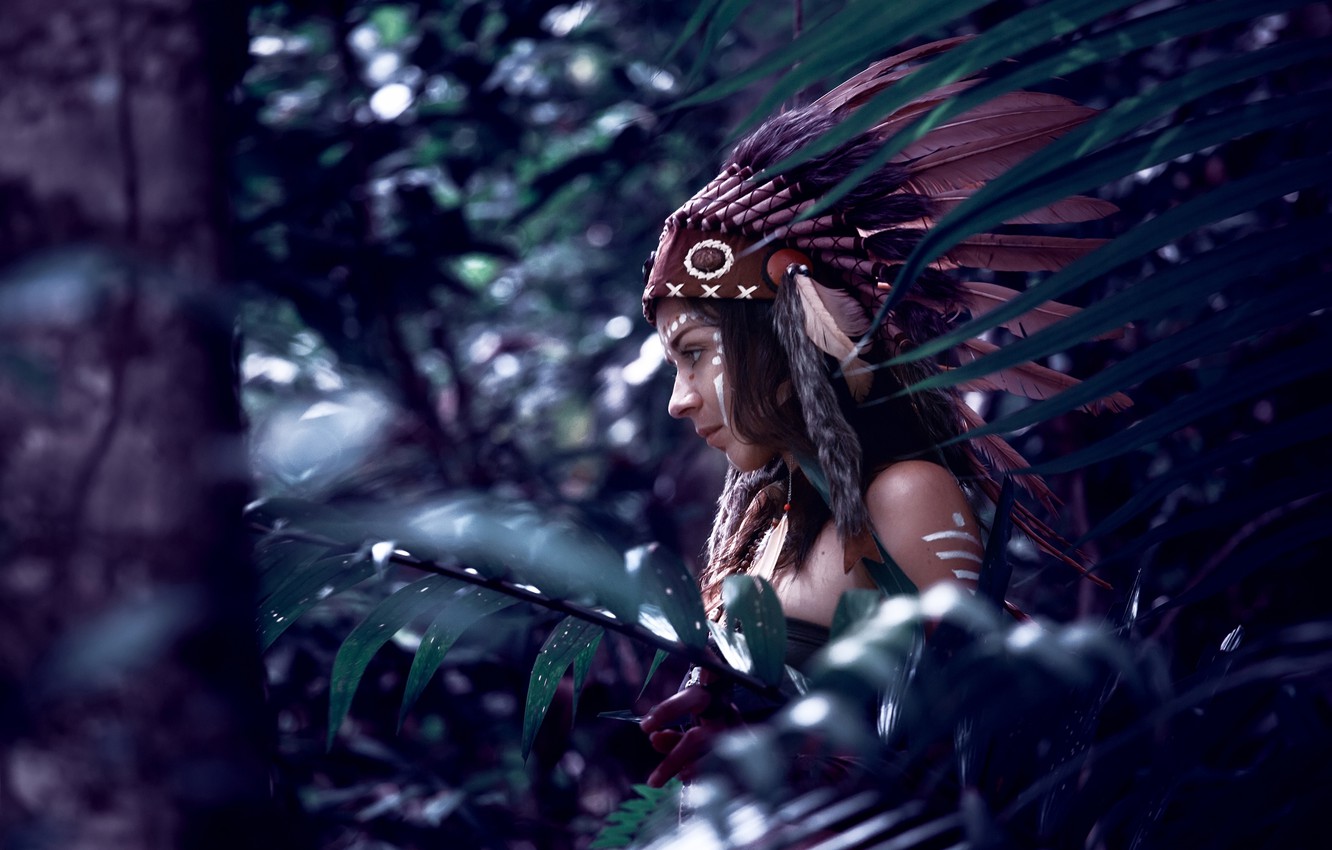 Wallpaper Leaves Feathers Paint Indian Roach Image For