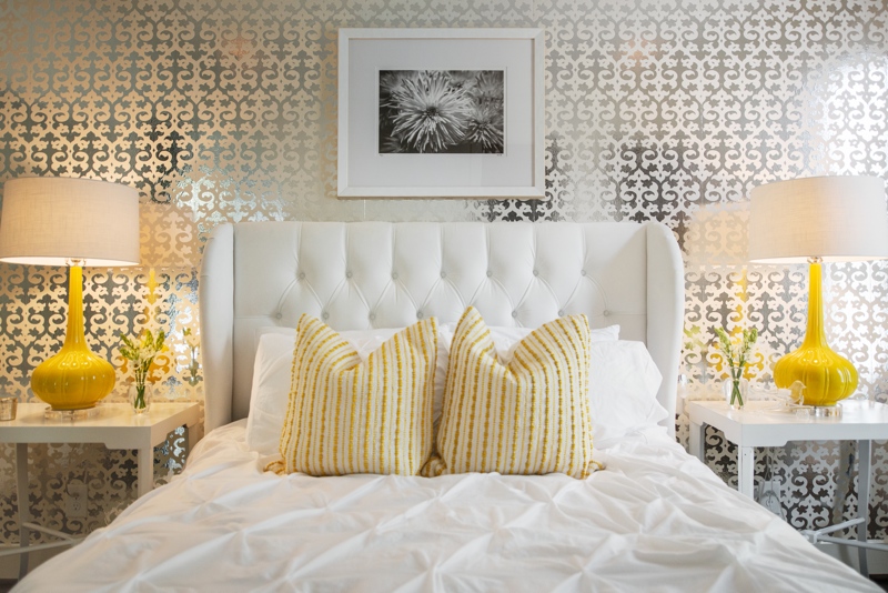 How Fun Is This Guest Room With Wallpaper From Fill In And A Bright