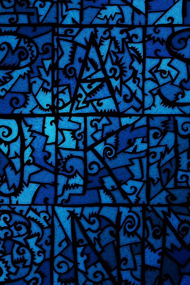 Blue Stained Glass iPhone 4s Wallpaper Download iPhone Wallpapers