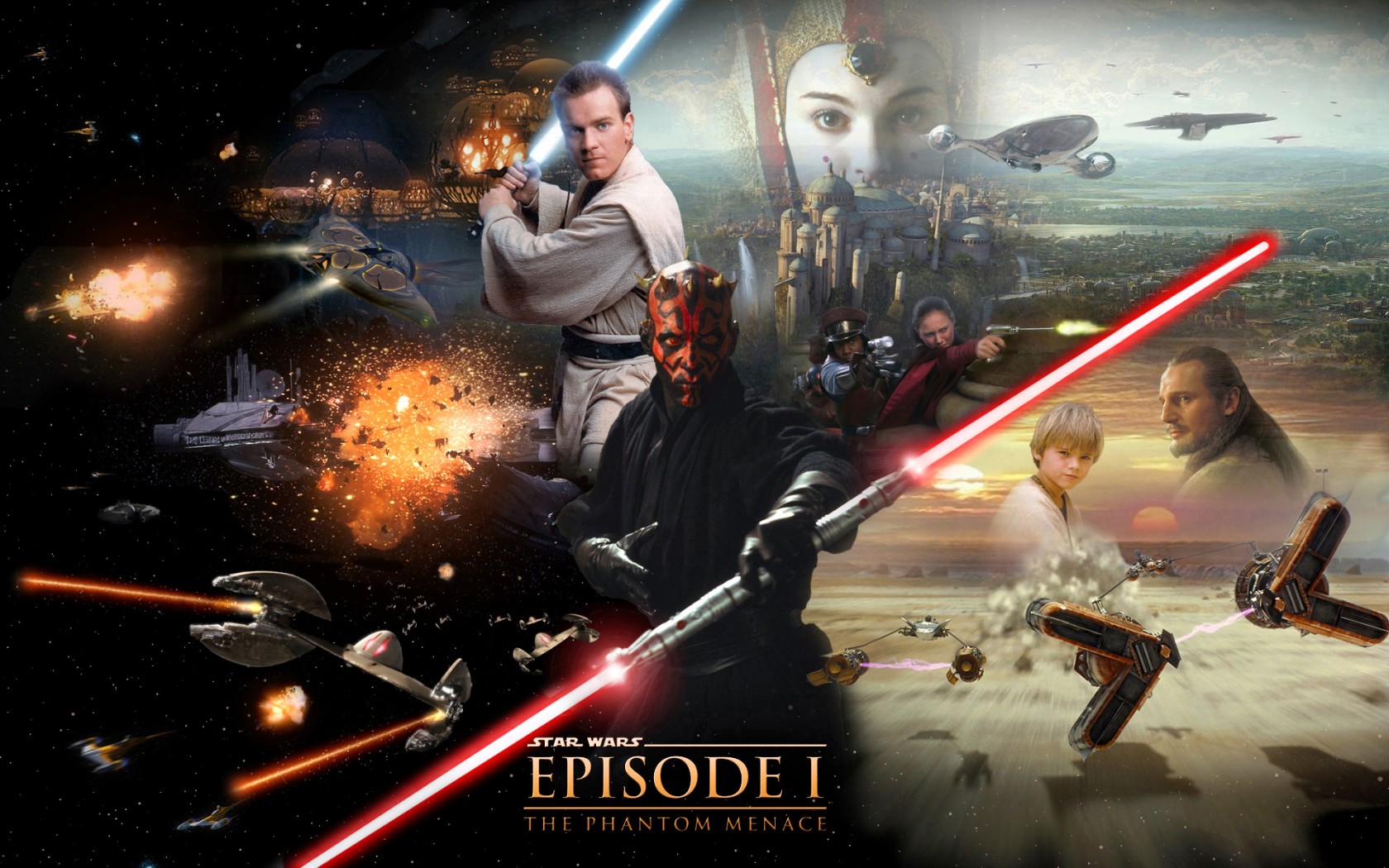 Star Wars Wallpaper episode 1 the phantom menace Darth Maul Obi