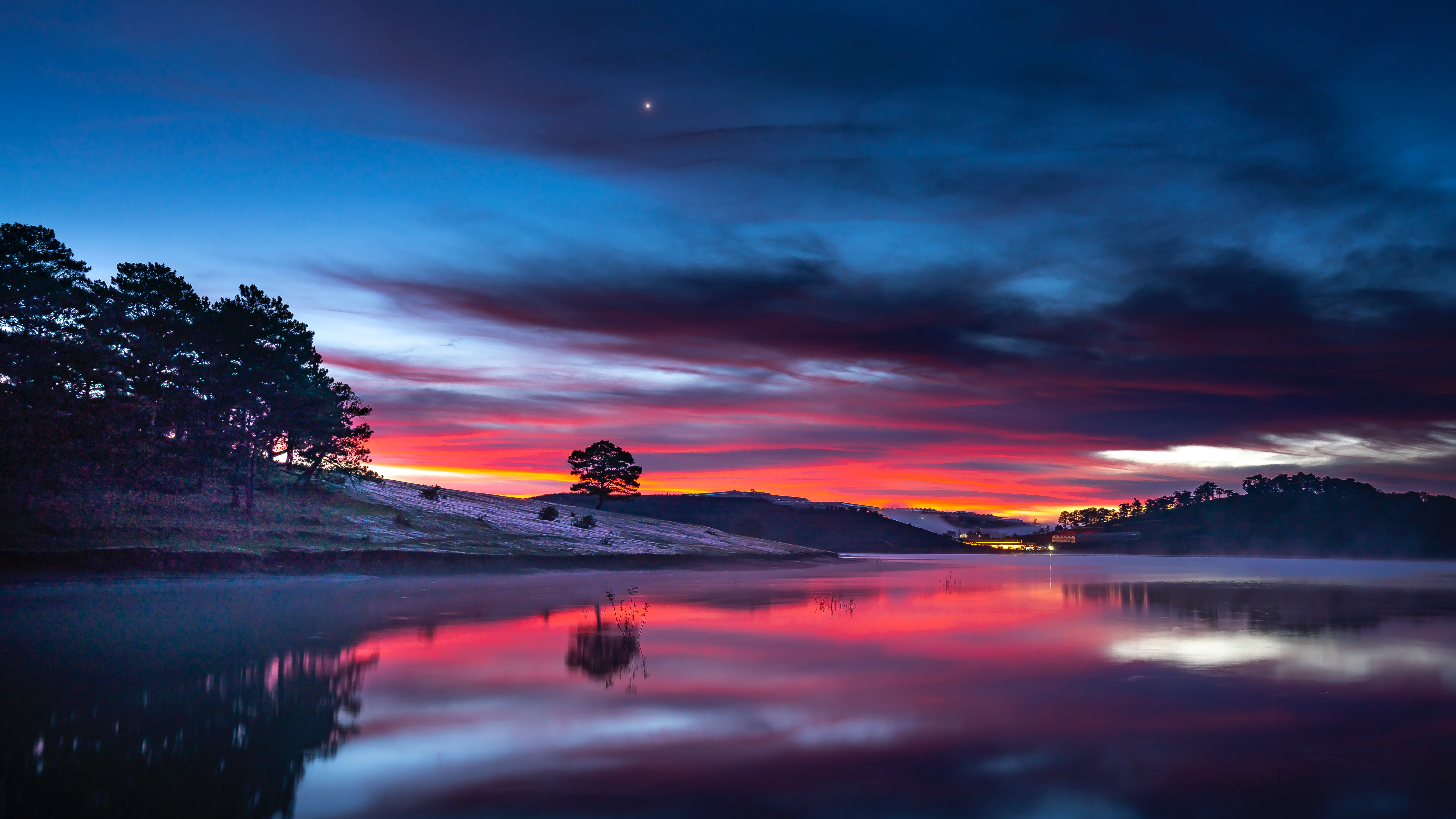 Sunset Clouds Reflection In Lake 8k HD 4k Wallpaper Image Photos And