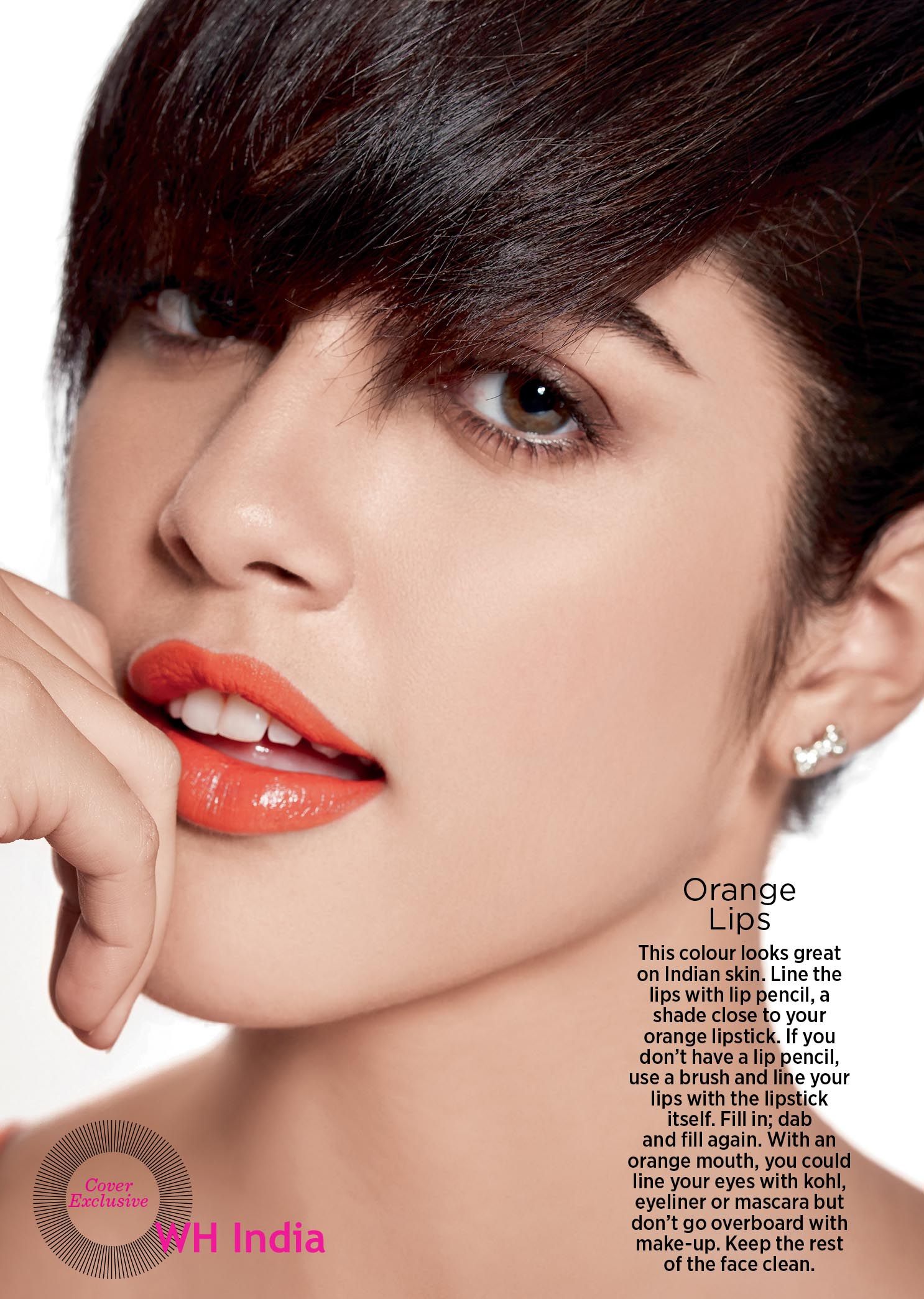 Wh Cover Girl Izabelle Leite Rocks Orange Lips With Image