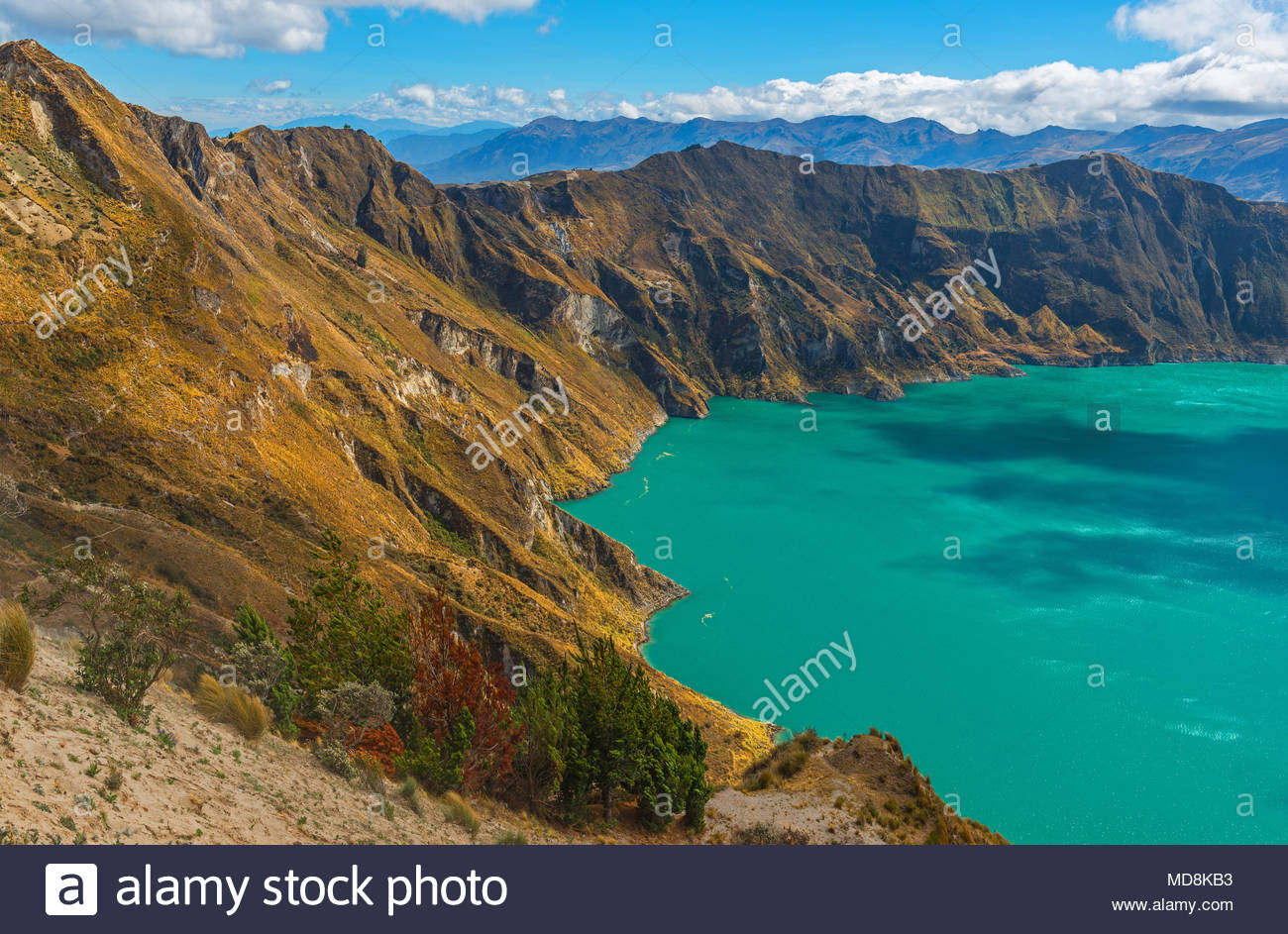 Landscape Of The Quilotoa Crater Lake With Its Turquoise Blue