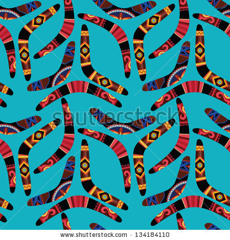 Boomerang Patterns Seamless Wallpaper Stock Image