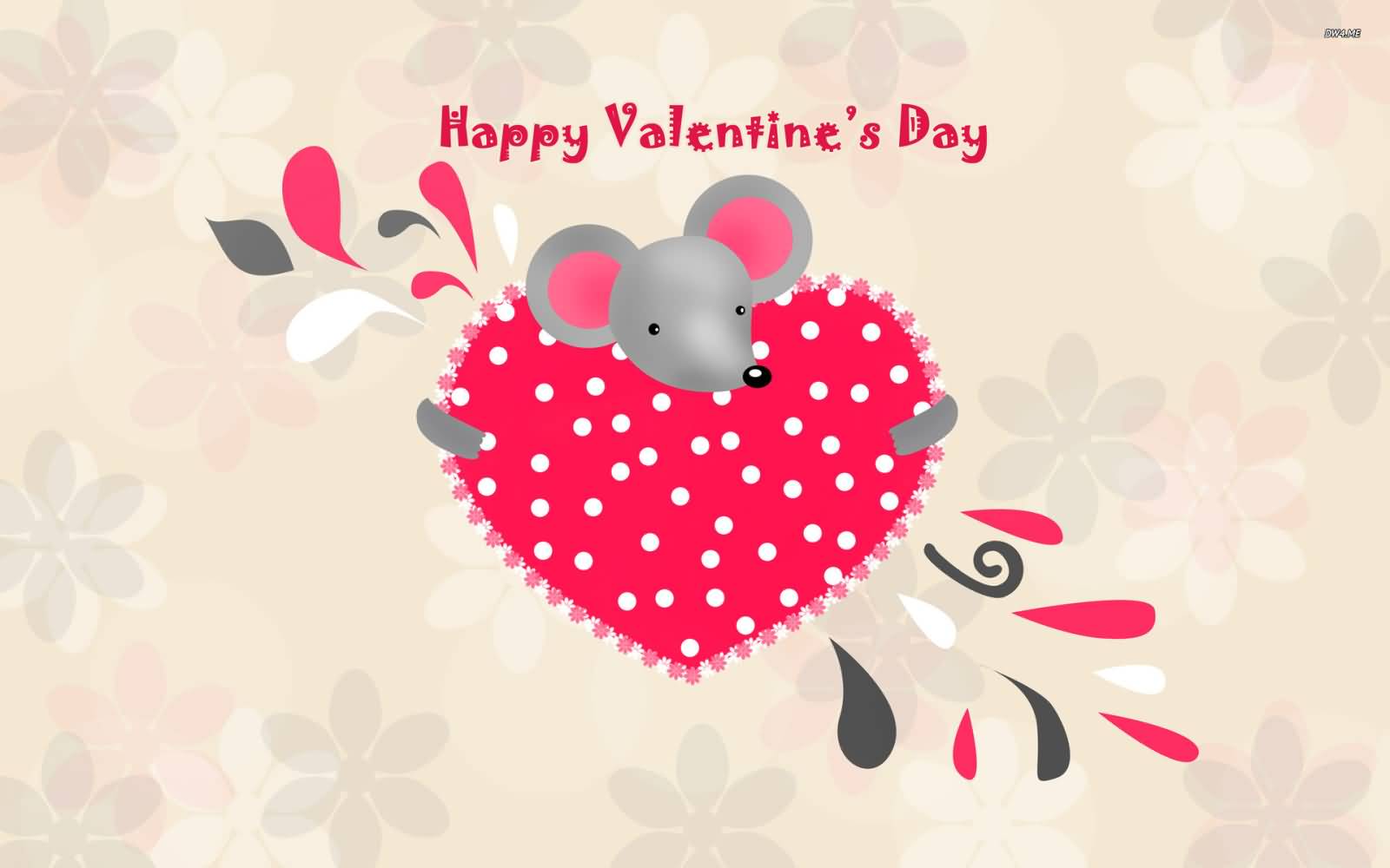 Happy Valentine S Day Mouse With Heart Wallpaper For Cute