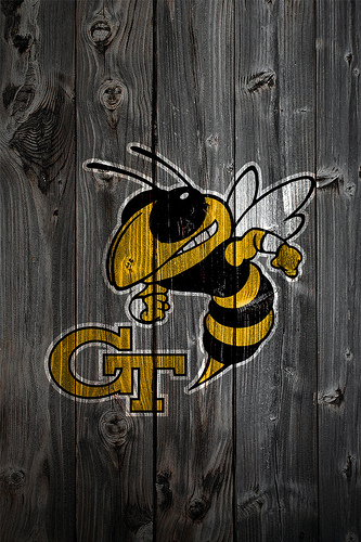 Georgia Tech Yellow Jackets Wood iPhone Background Photo