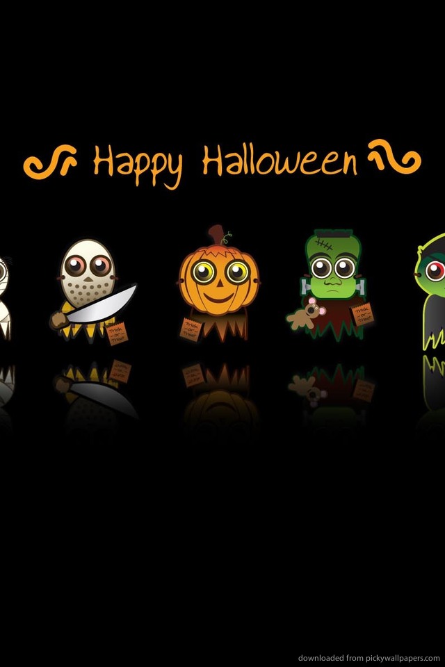 Halloween Cute Characters Wallpaper For iPhone