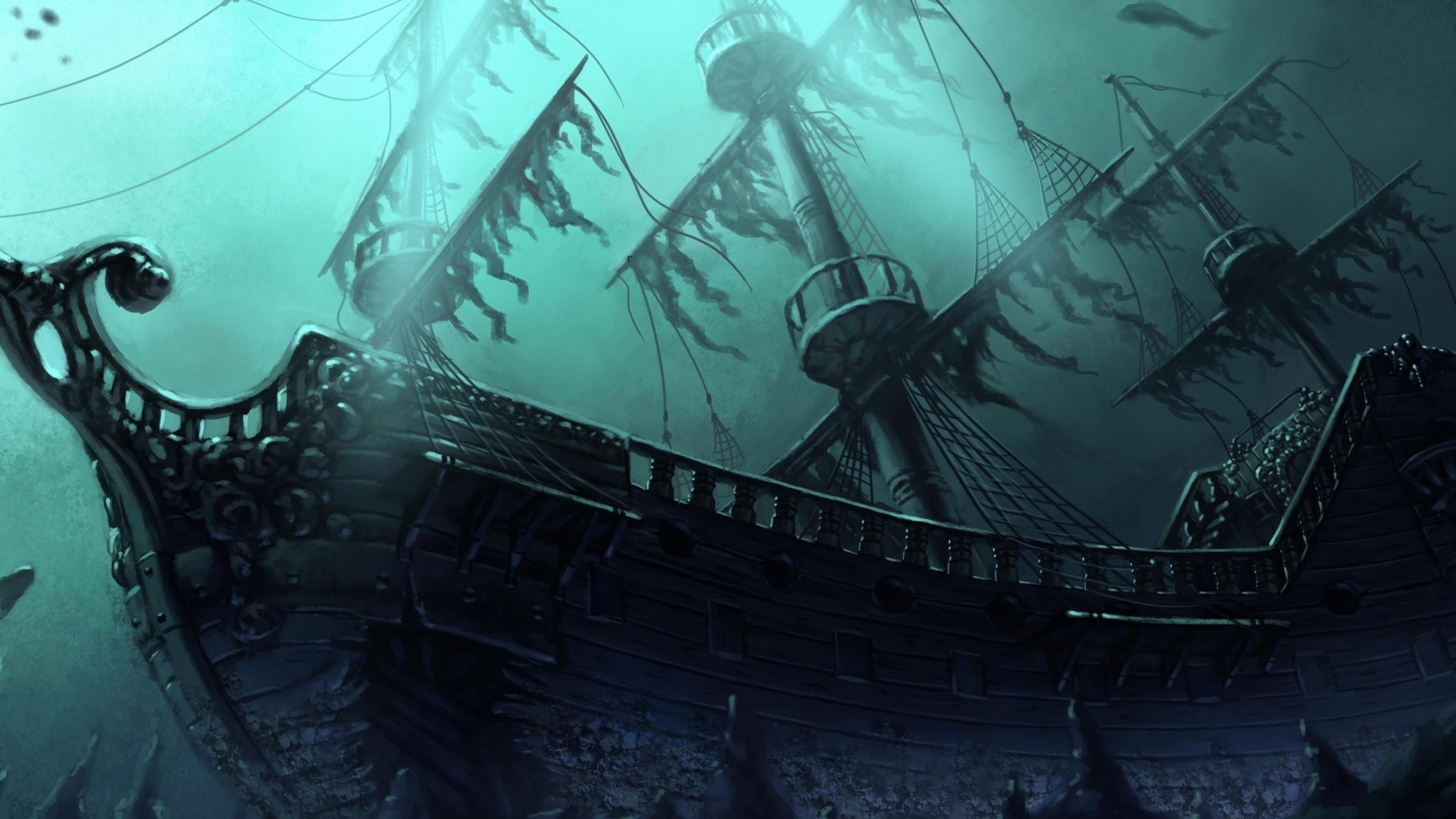 Ghost Pirate Ship Wallpaper High Quality Resolution Retail In