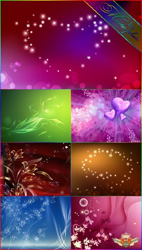 Magic Romantic Fairy Cards And Background For St Valentines Day