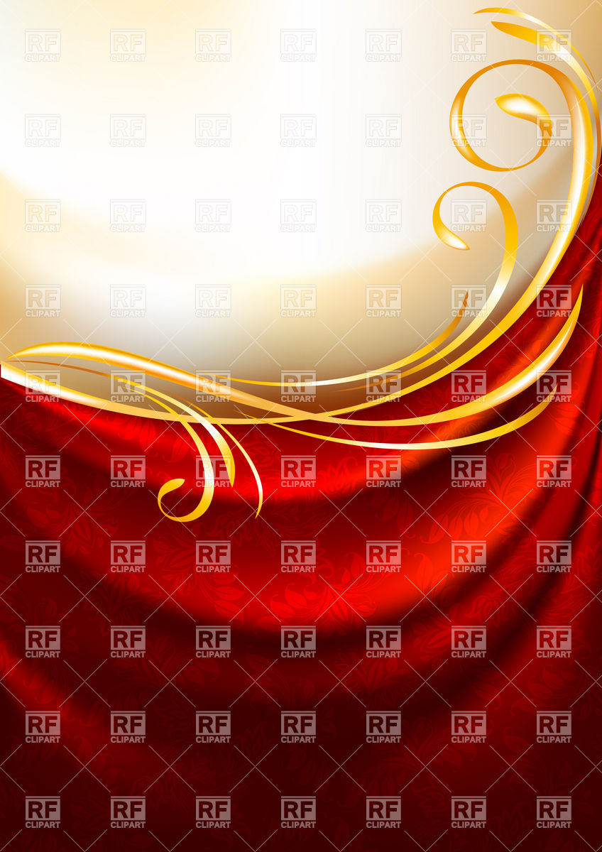 Red And Gold Elegant Drapes Royalty Vector Clipart Eps