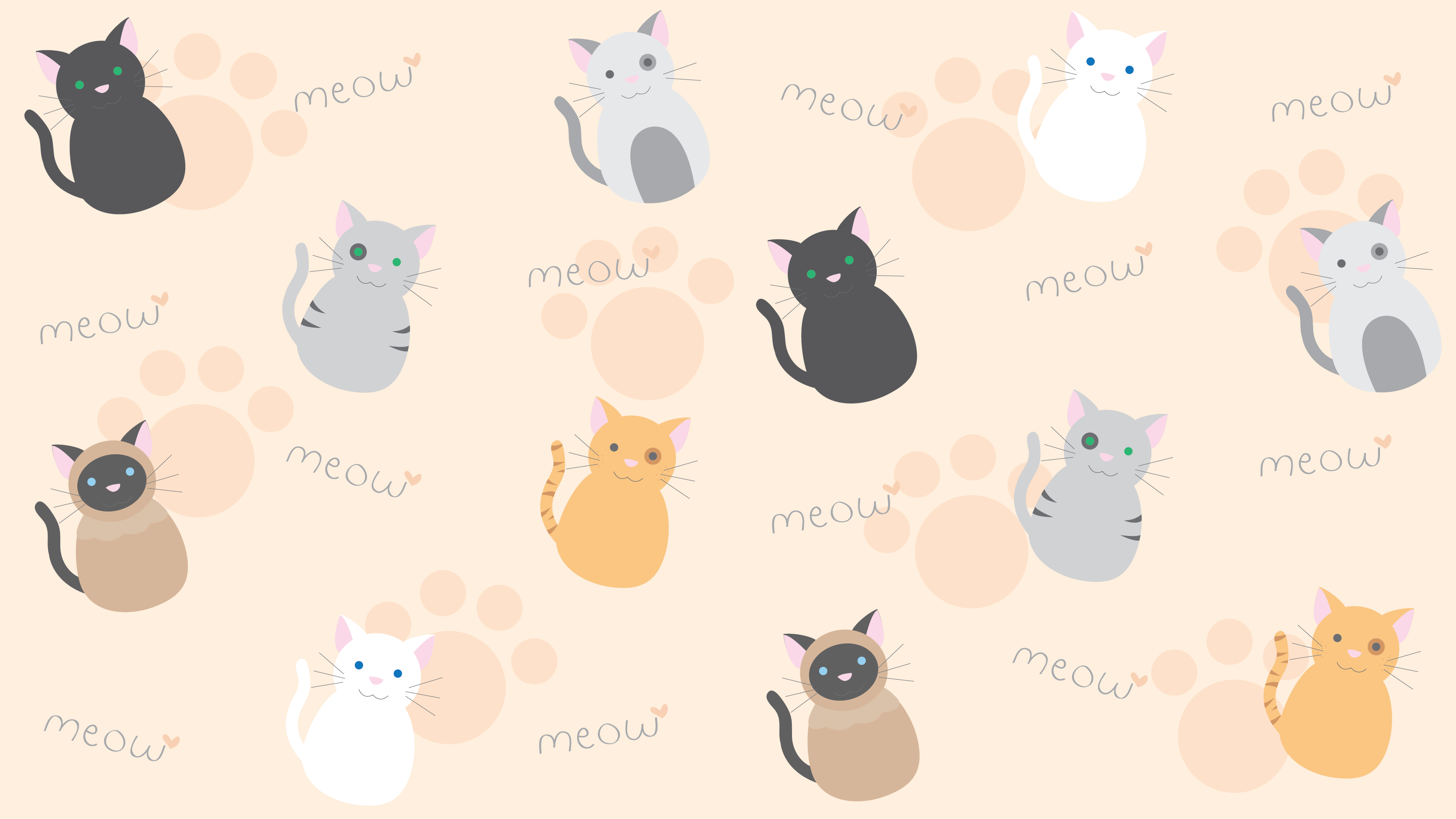 kawaii kitty wallpaper by technicolorblackout customization wallpaper 3333x1875