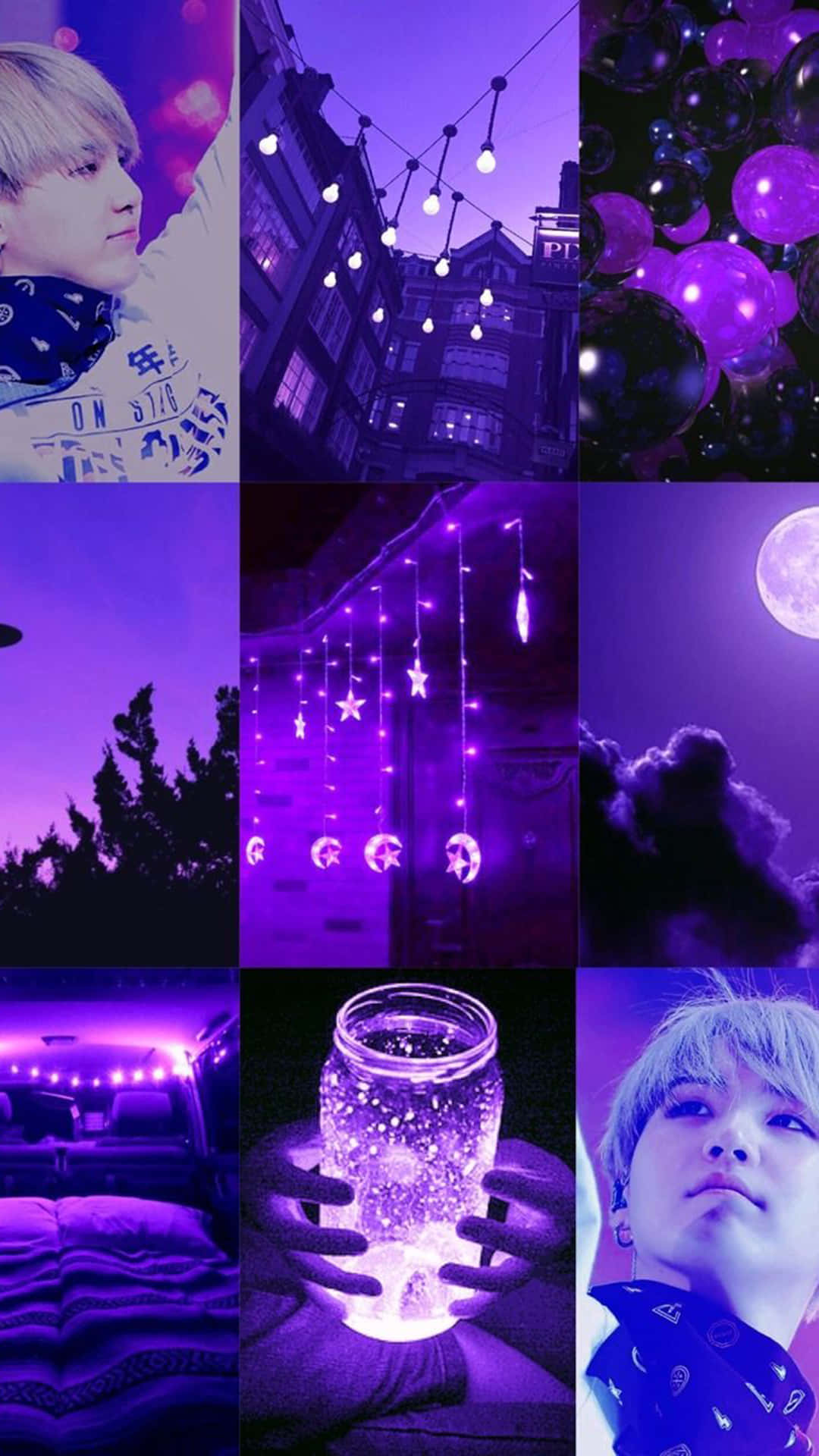 Purple Aesthetic Collage Background Wallpaper