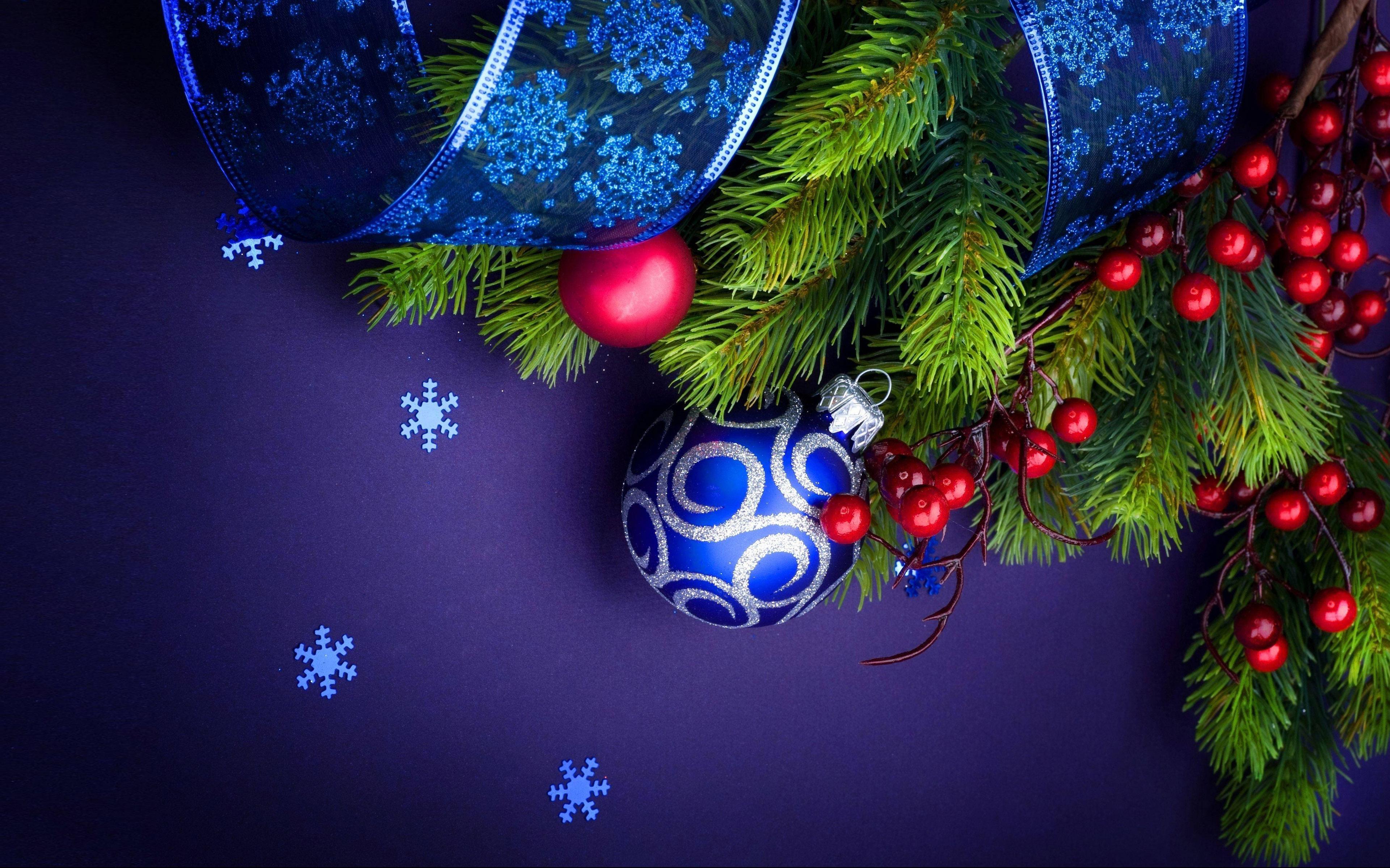 4k Christmas Ornaments Wallpaper Background Image