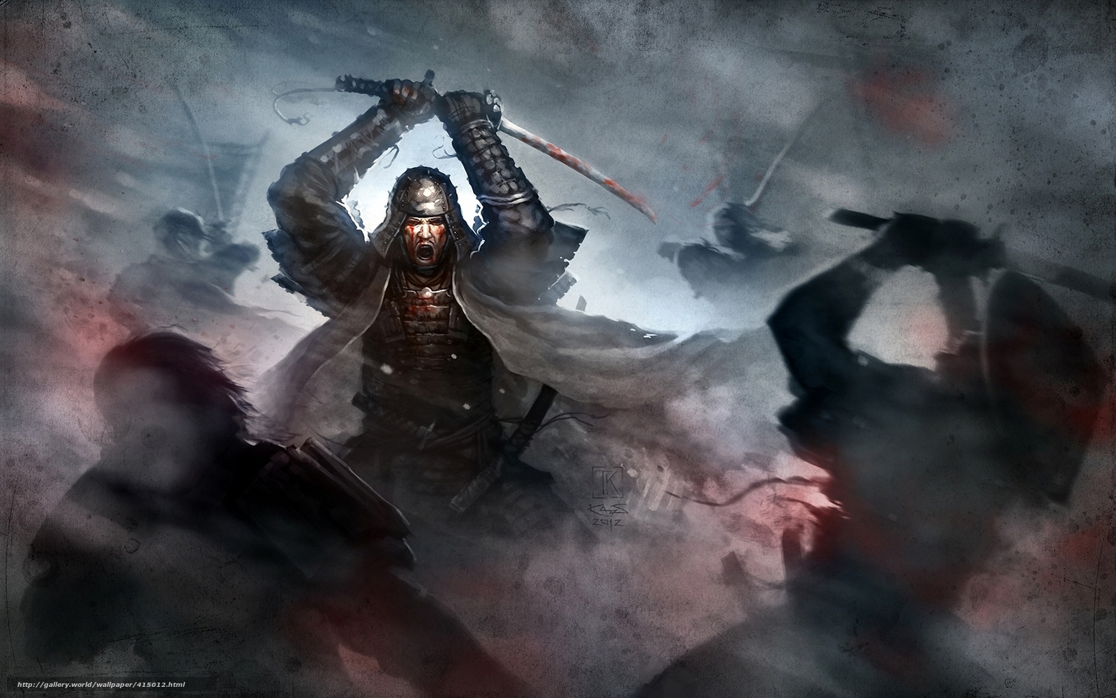 Wallpaper Art Samurai Battle Sword Desktop