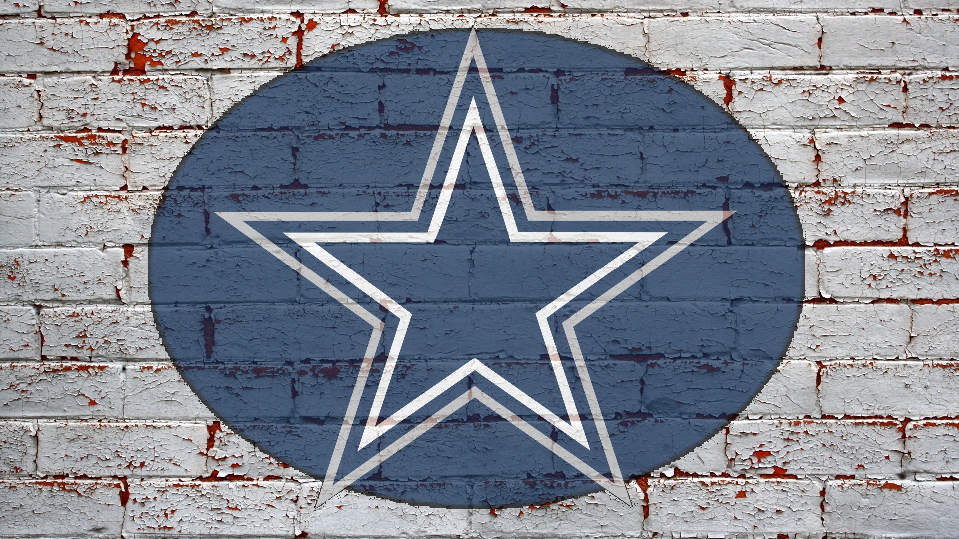 Nfl Dallas Cowboys Logo On Grey Brick Wall