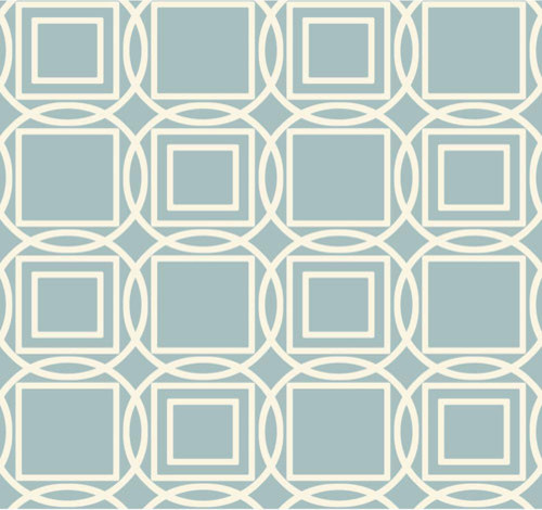 Ronald Redding Sculptured Surfaces Teal And Cream Labyrinth Wallpaper