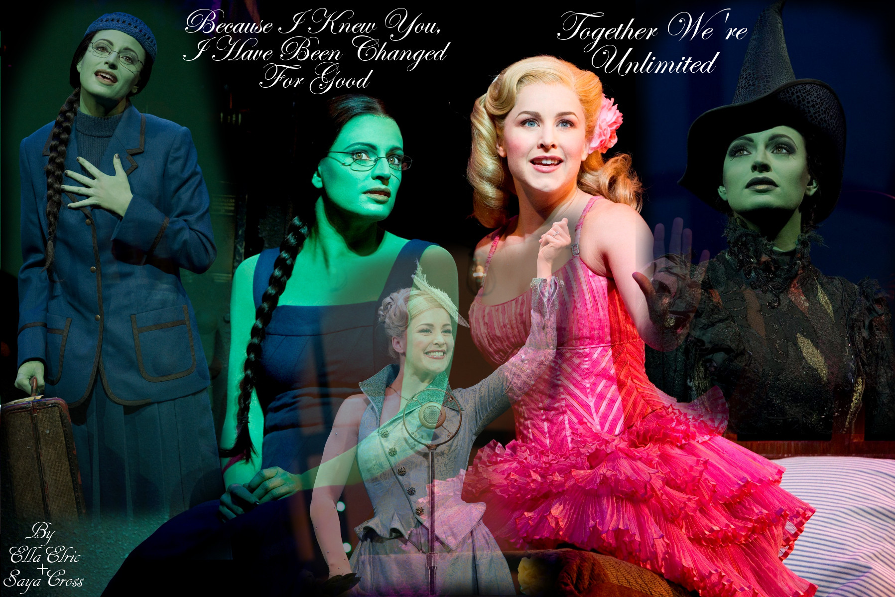 Wicked The Musical Glinda And Elphaba Wallpaper