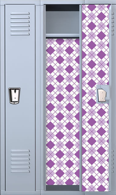 Argyle Violet Magic Full Length School Locker Wallpaper Set