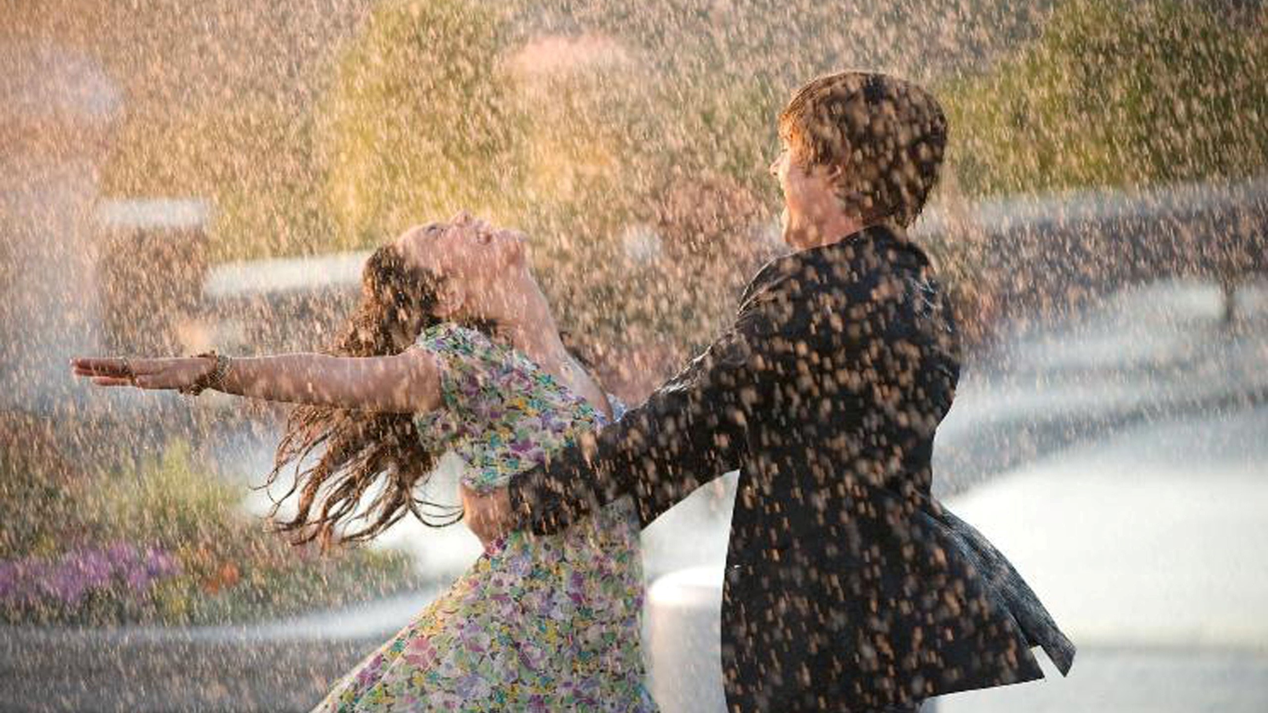 Snowy Romantic Couple in Rain Beautiful Wallpapers HD Wallpapers