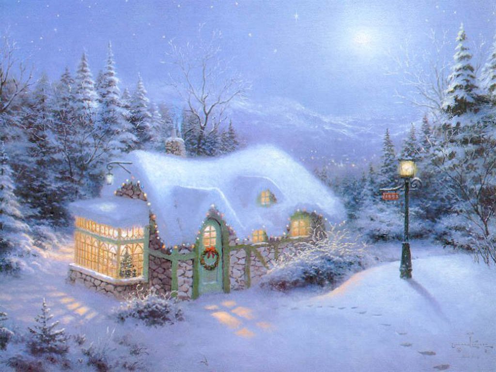 Wallpaper A Cozy And Warm House In The Snowy World Click To