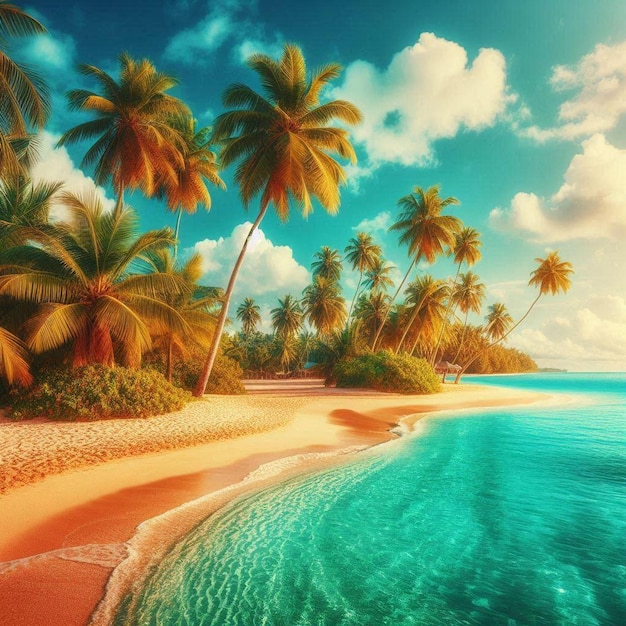 Palm Tree Tropical Beach Sunsettree Nature Wallpaper