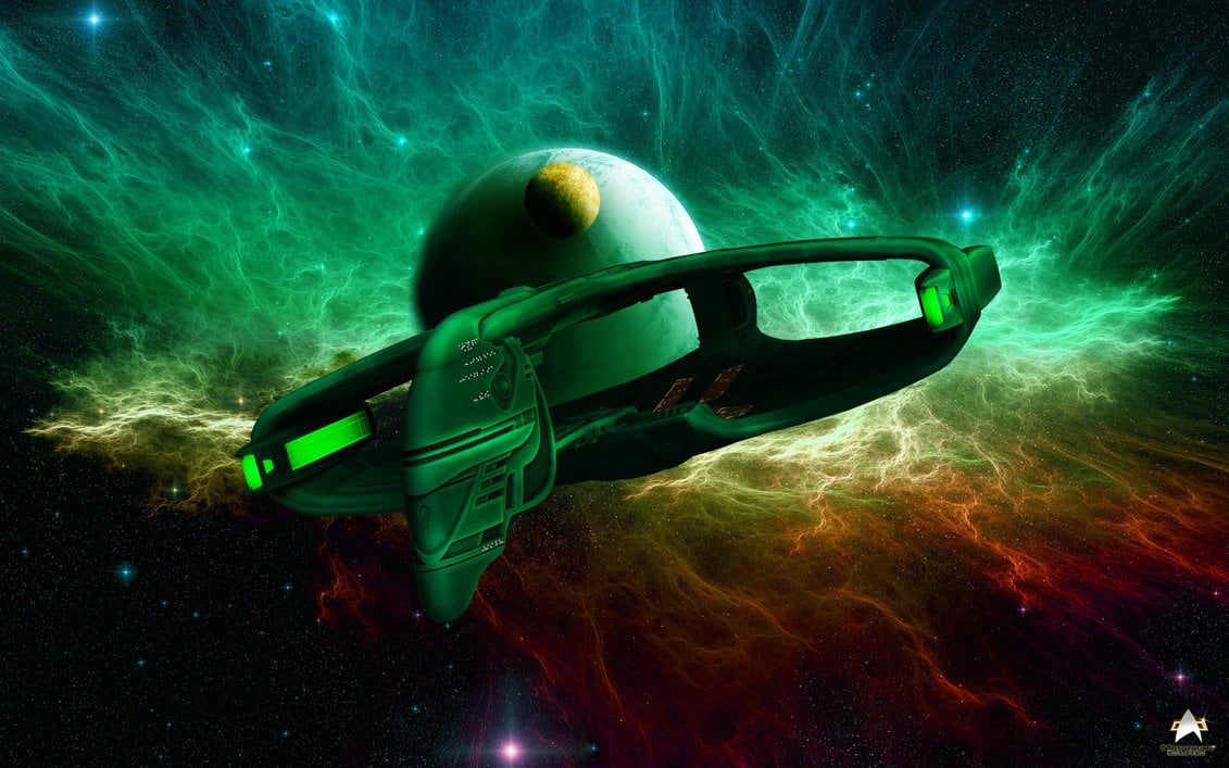 Romulan Warbird Departure by MotoTsume on