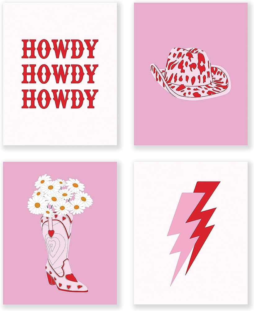 Pink Cowgirl Aesthetic Collage Wallpaper