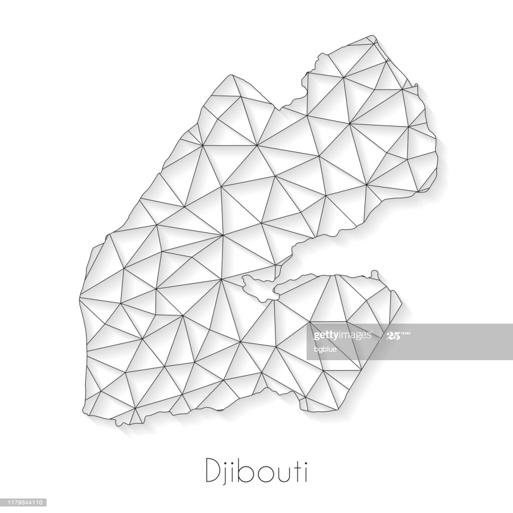 Free Download Djibouti Map Connection Network Mesh On White Background 