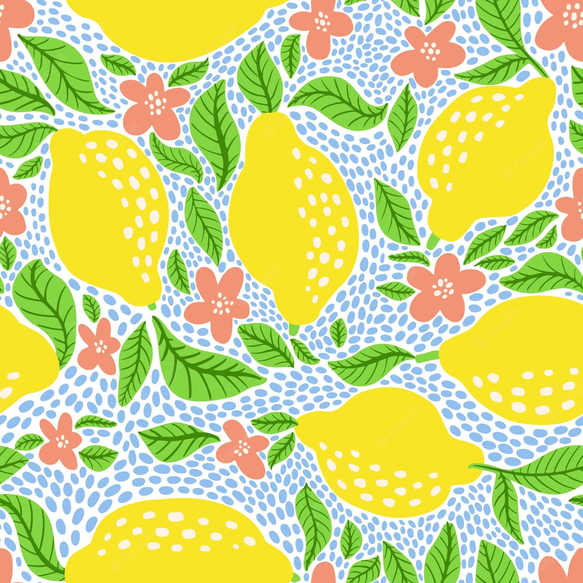 Premium Vector Lemon Fruit Pattern Seamless Summer Citrus