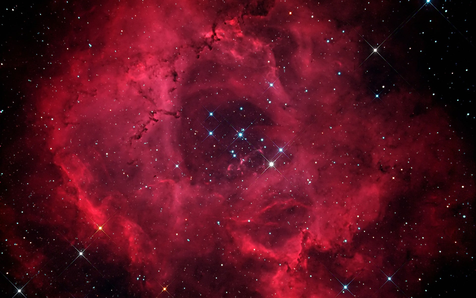 Red Galaxy Photo Space Stars Nebula Nebulosa Roseta HD