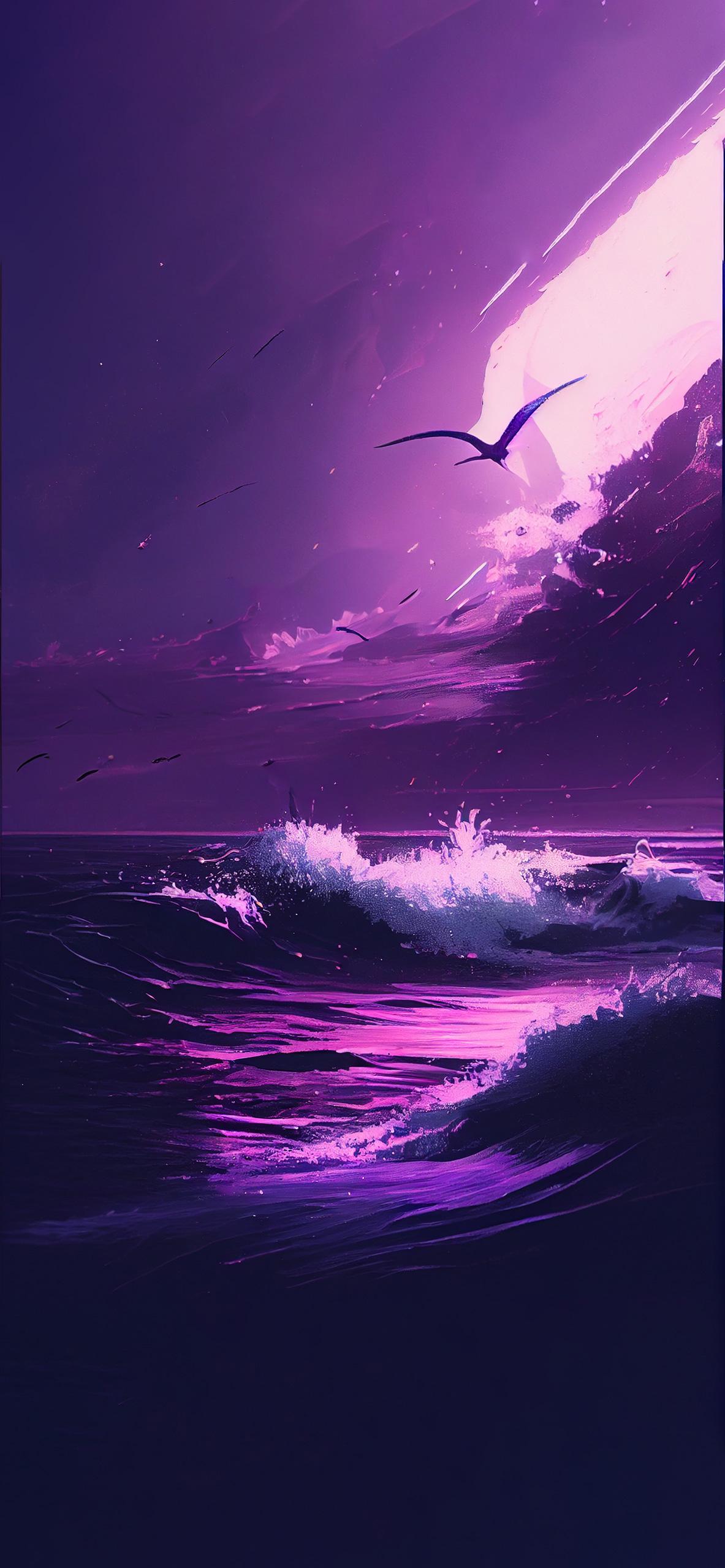 Sea Purple Art Wallpaper Aesthetic iPhone