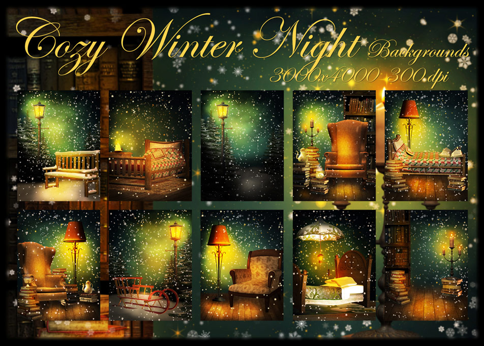 Collection Of Cozy Winter Digital Background
