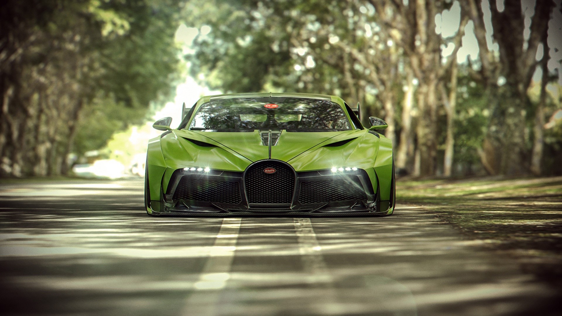 Wallpaper Id Road Car Green Cars Bugatti