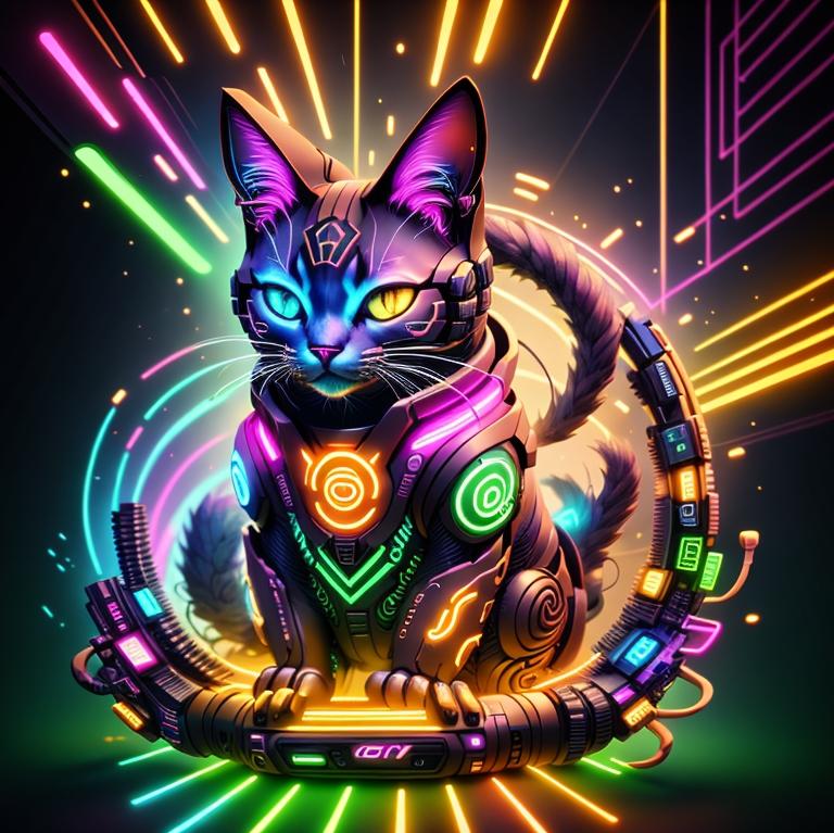 Gaming Cat Image Ai Diffusion