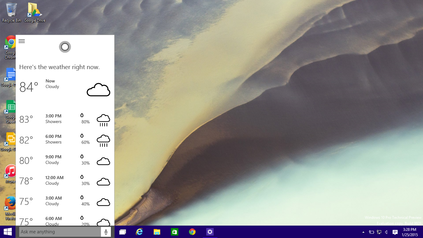 Windows 10 Pro Technical Preview Screenshots