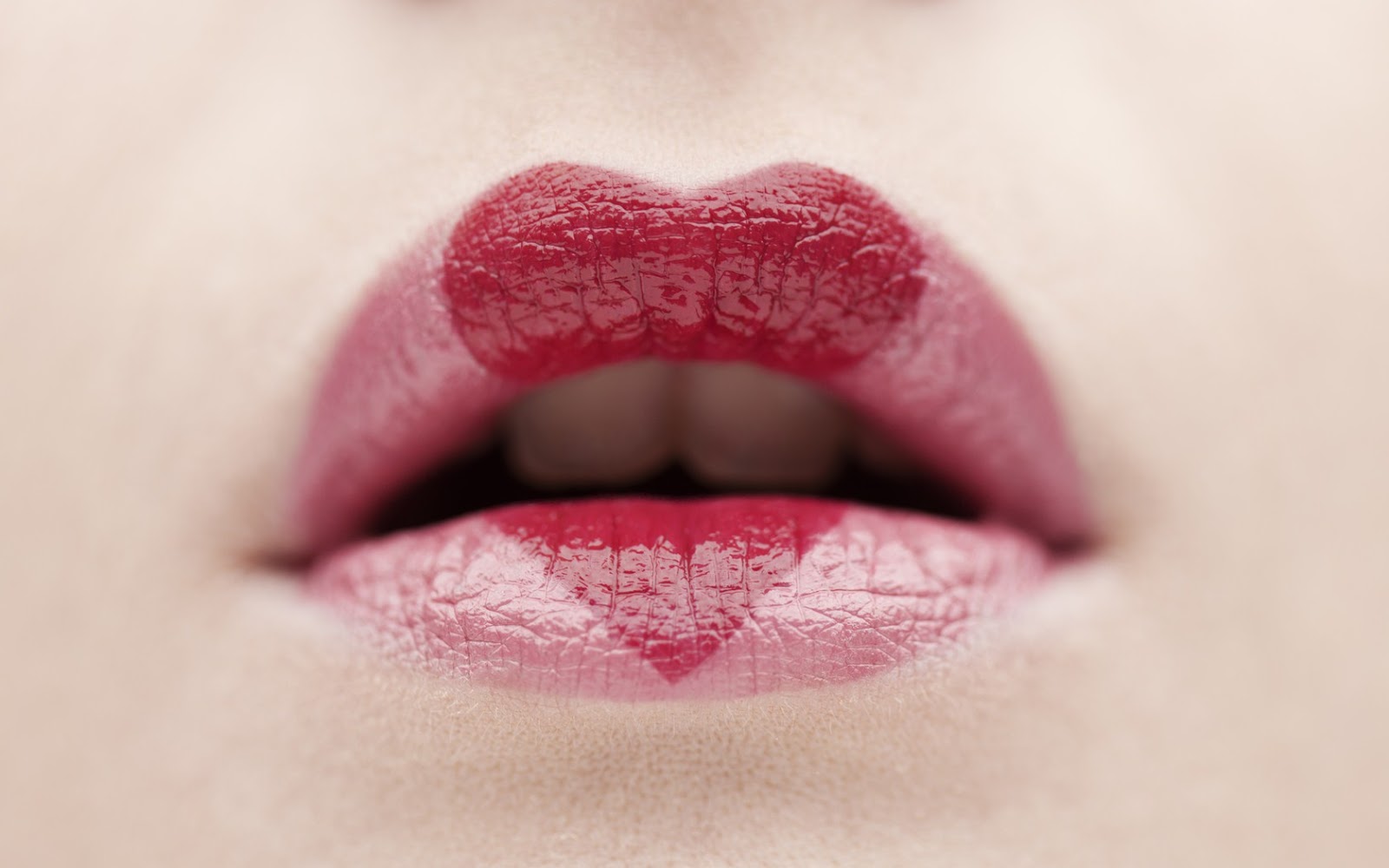 Pink Lips Red Heart Fashion Style HD Wallpaper
