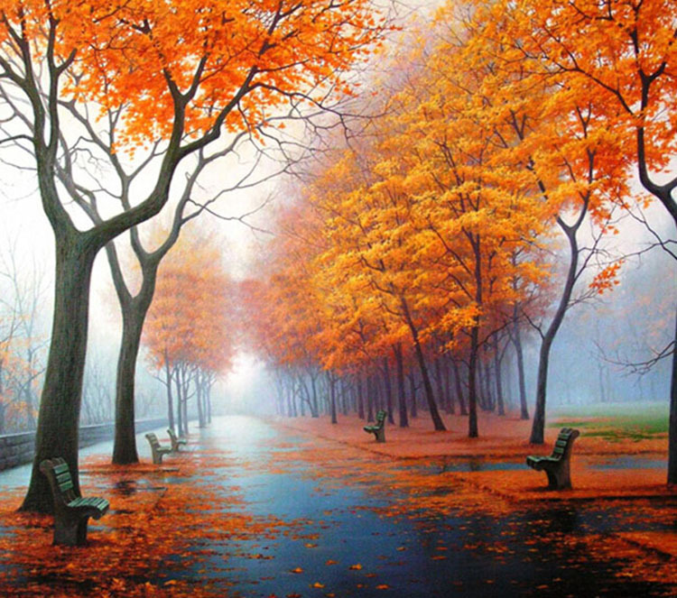 3d landscape photo wallpaper murals for living room yellow leaves of 750x663