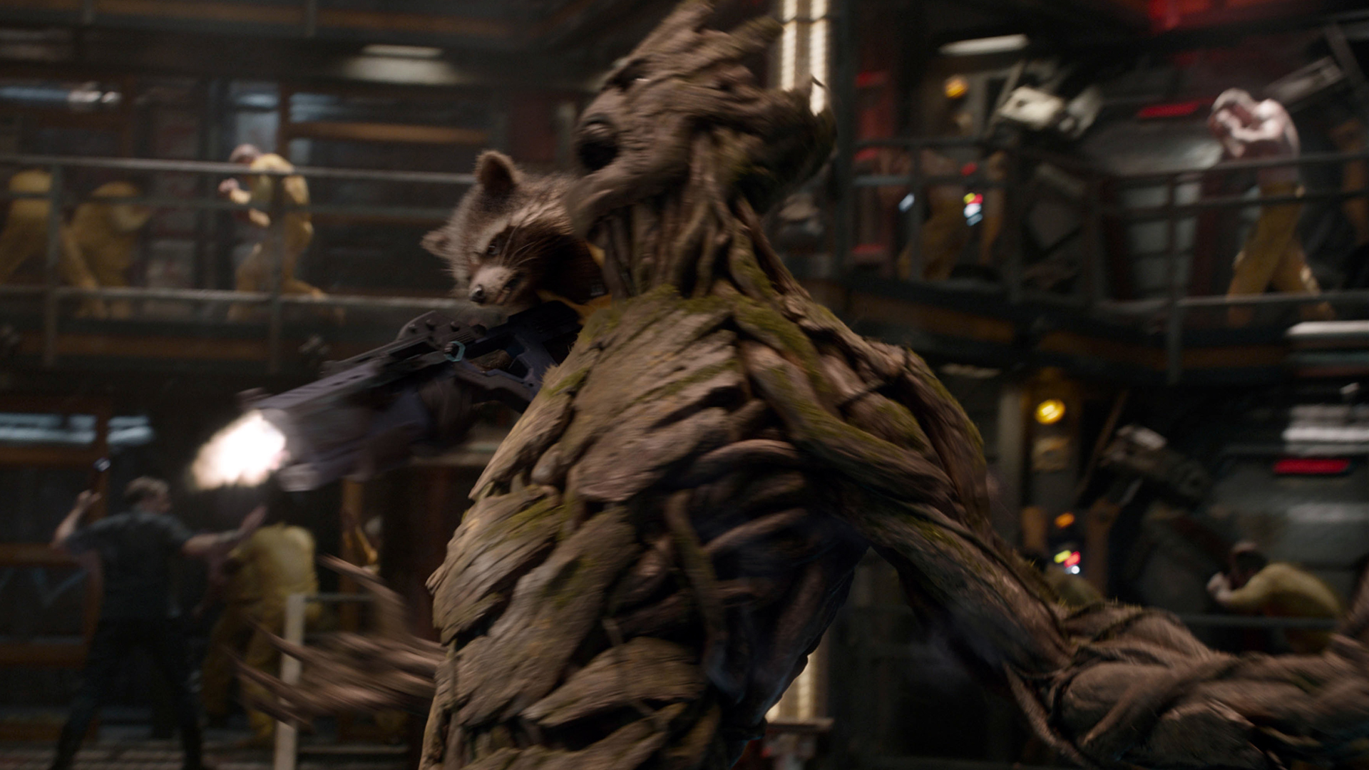 Groot And Rocket Raccoon In Guardians Of The Galaxy Movie