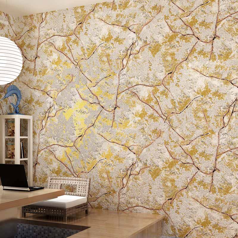 GoldenMak Non Woven 3D Stone Wallpaper Roll Living Room Wall Paper